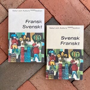 70s Vintage Swedish French Language Guides Dictionary Learning Foreign Language